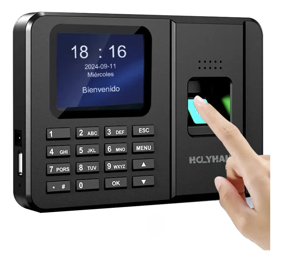 Control De Asistencia Biométrico Reloj Checador Huella Digital Descarga USB